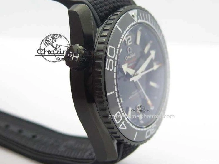 0705 ComfortFit Planet Ocean 45mm GMT DLC JHF Best Edition Black Dial On Rubber Strap A 8194